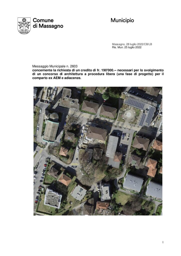 2022.07.28 - MM2603 - Richiesta di credito Concorso progettazione comparto AEM