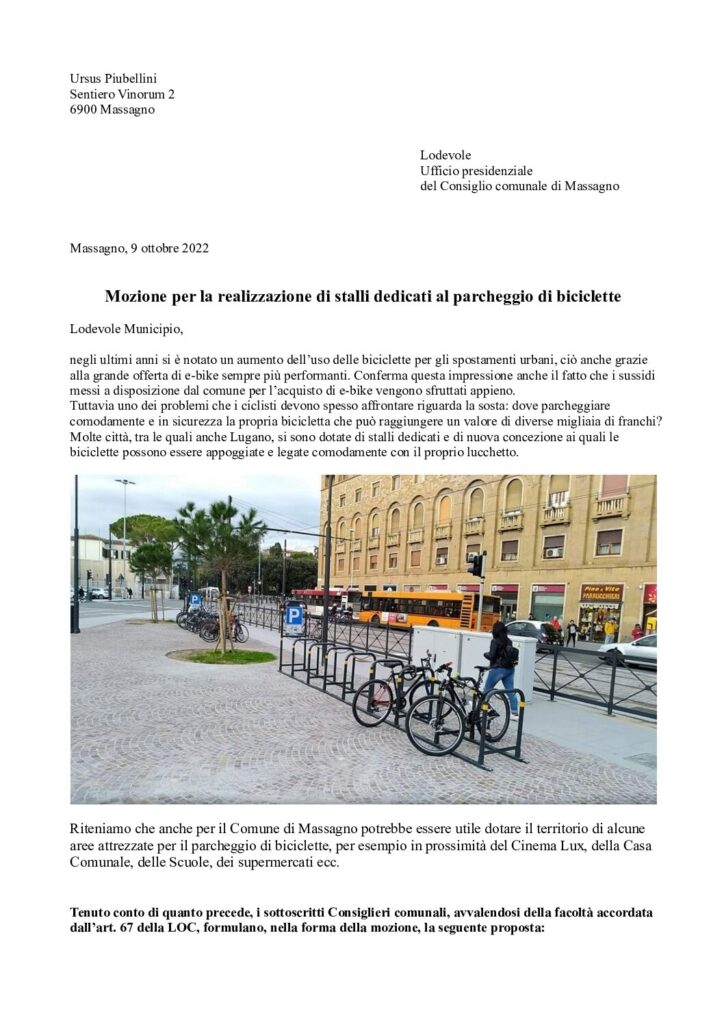 2022.10.09 - Mozione per stalli bici
