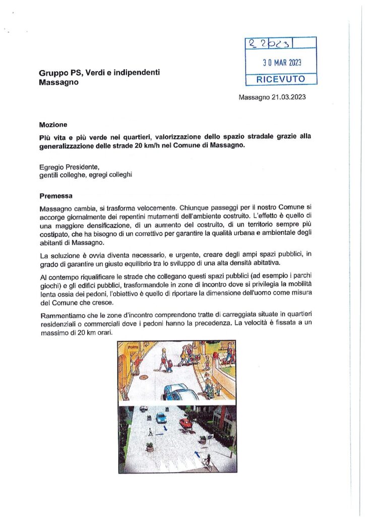 2023.03.21 - Mozione per Zona 20 km