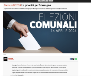 Le priorità per Massagno, Corriere del Ticino, Elena Meier