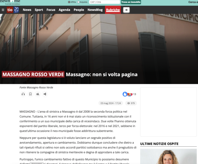 Massagno non si volta pagina – TIO TIO 2024-05-03 Massagno Rosso Verde - Massagno non volta pagina